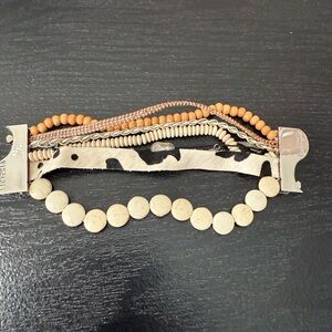 Beige and Brown Multi-Strand Bracelet